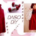 簡単DIY DAISO Blanket into a Vest / 100均 手作り服 + ファッション / Easy Simple Sewing Tutorialㅣmadebyaya