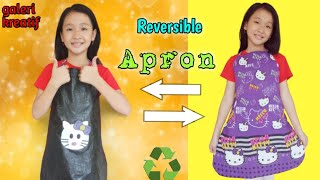 DIY Reversible Apron, Waterproof Apron for Kitchen, Membuat Celemek 2 Sisi, Celemek Karakter Anak