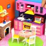 diy miniature cardboard kitchen furniture for dollhouse