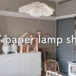 100均DIY/ paper lamp shade ペーパーランプシェード/palm leaf