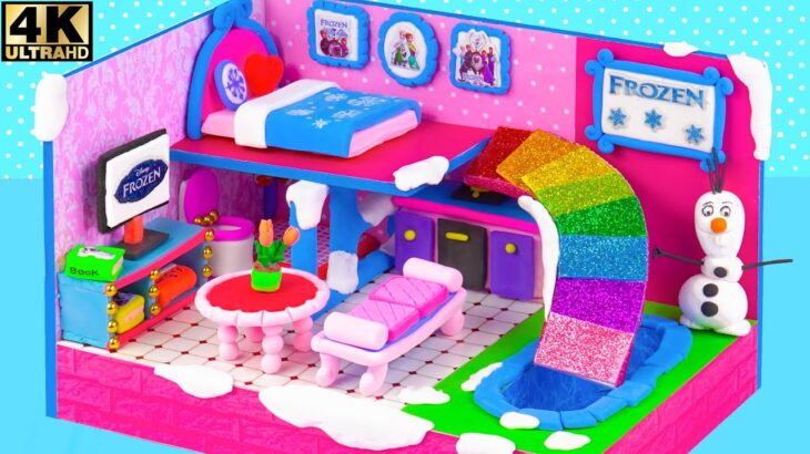 DIY Clay House ❤️ How To Make Frozen Bedroom, Living Room, Rainbow Slide From Polymer Clay #7