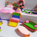 DIY Miniature House ❤️ Amazing Pink Bedroom, swimming pool, kitchen from Polymer Clay & Cardboard