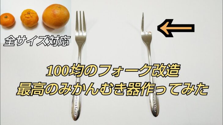 100均のフォークで最高のみかん皮むき器作ってみた ムッキーちゃんよりも  ライフハックDIY グレープフルーツ