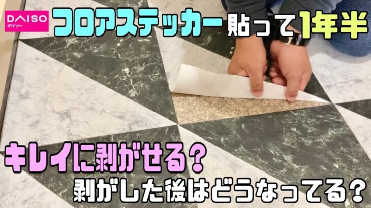 【100均DIY】【検証】1年半前に玄関に貼ったフロアステッカーはキレイに剥がせるのか！？剥がした後はどうなってるか！？【フロアステッカー】#フロアステッカー#100均diy #daiso