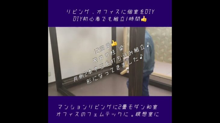 リビング、オフィスに個室をDIY(12/18)マンションに和室！テレワーク、フェムテック、瞑想に　組立1時間。愛知の木材。Japanese Tea House by RBaba  #shorts