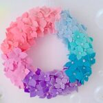 【100均フェルト】あじさいリースの作り方【縫わずにできる】DIY How to make a felt hydrangea flower wreath.