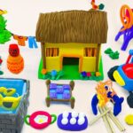 DIY How to make polymer clay miniature house, kitchen set, tractor, tube well, Chaff cutter machine