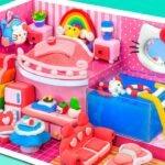 Satisfying Build Cutest Hello Kitty Pink Bedroom, Kitchen, Swimming Pool ❤️ DIY Miniature House
