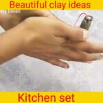 DIY How to make polymer clay miniature house Kitchen set, flowers village