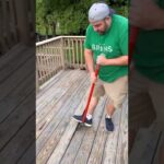 DIY Deck repair project, pulling up rotten deck boards with pry bar