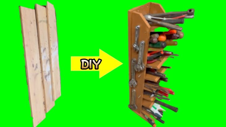 【DIY】三枚の板から適当に工具を収納できる棚を作ってみました