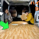 【ハイエースDIY】まるで家のフローリングみたいな床が完成！これで車中泊もできるぞ！【日本一周】