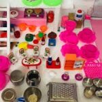 Diy miniature kitchen set ❤️ Amazing pink kitchen set, kitchen set from polymer clay and cardboard