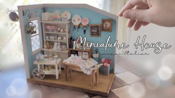 【DIY/miniature】街のちいさな雑貨屋さん/100均の材料で作るミニチュアハウス