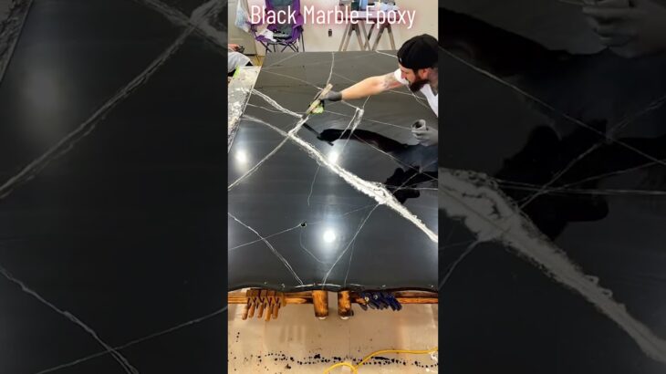 DIY Black Marble Epoxy Shower Walls🔥