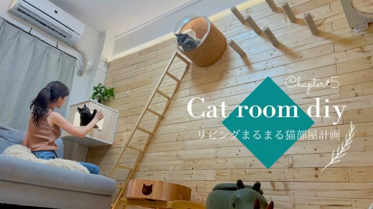 【リビングまるまる猫部屋計画＃5】賃貸マンションの壁をDIYして猫たちが楽しめる空間に大改造！