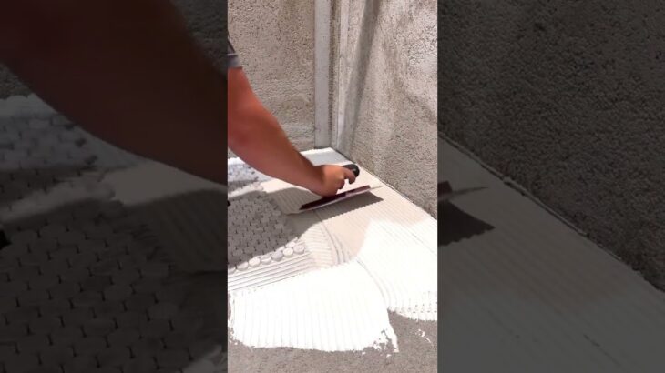 Marble penny tile shower floor install #diy #tilingtips #homedecor #construction #tiling #marble