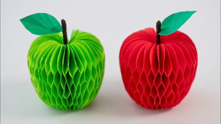 【100均DIY】折り紙で作るりんご🍎paper apple