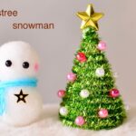 【100均DIY】モールツリーとポンポン雪だるまの作り方 🎄⛄️christmastree&snowman