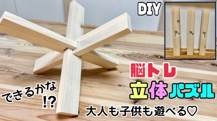 【DIY】【立体パズル】【脳トレ】何これ！？大人も子供も遊べる脳トレ立体パズルの作り方！！意外と大人でも難しい、脳トレになります！！チャレンジしてみて下さい#diy #立体パズル#脳トレ#日曜大工士