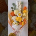 【かぎ針編み】毛糸の花束💐🧡 #かぎ針編み #crochet #ハンドメイド #100均diy