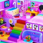 Building Purple Minnie Mouse House with Bedroom, Bathroom, Kitchen for Pet ❤️ DIY Miniature House