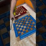 60 SEC Chess Board Build♟️🪵 #woodworking #epoxyresin #diy #diyepoxy #resin #chessboard #chess #art