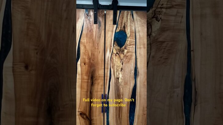 Massive live edge/resin river barn doors. #diy #resin #woodworking