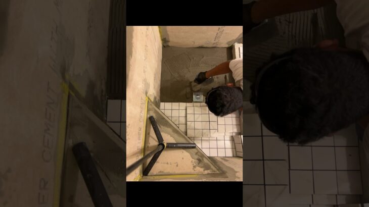 How to install a tile shower floor #diy #construction #foryou #asmr #watch #tile work le