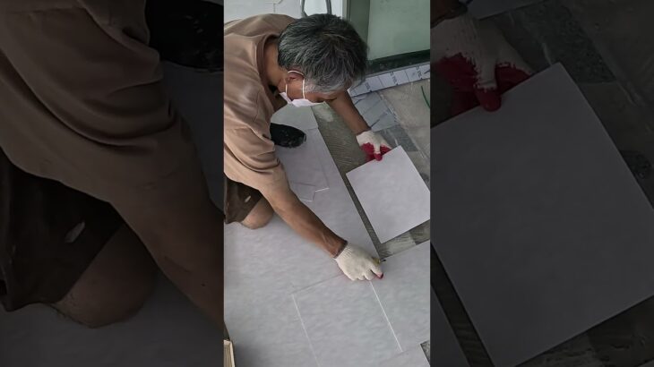 VCT 디럭스타일 바닥재 커팅 스킬 #flooring #diy #cuttingskills #인테리어 #바닥재 #shorts #sd919 #vinyl #tiles #vct