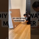 ENTRYWAY MAKEOVER REVEAL 🤎 #diyhomeprojects #budgetdiy #entrywayinspo #diy #shorts