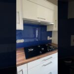 Navy Blue Colour Kitchen Glass Splashback  #kitchen #design #shorts