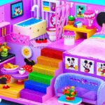 Building Minnie Mouse House with Bedroom, Bathroom, Kitchen from Cardboard ❤️ DIY Miniature House