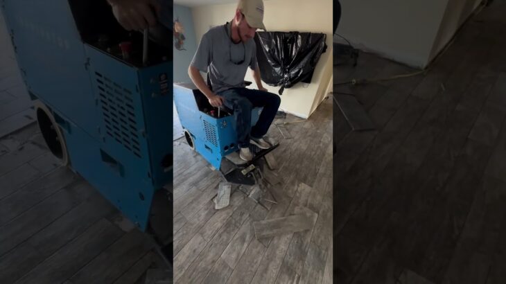 Plowing through wood plank tile! 👍 #satisfying #construction #howto #diy #asmrsounds #asmrvideo