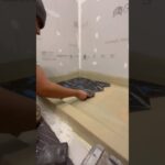 Tiling a Shower Pan #construction #diy #shorts #youtubeshorts #tiles #bathroom