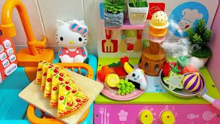 DIY ASMR Hello Kitty Kitchen Cooking and making mini food With Kitchen Toys