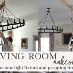 LIVING ROOM MAKEOVER PART ONE | NEW LIGHT AND PREPPING FOR BEAMS | DIY FAUX TONGUE AND GROOVE