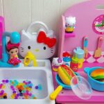 DIY Hello Kitty Pink Kitchen ASMR | Cutting and making mini food | Squishy Sanrio