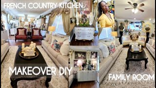 French Country Family Room Kitchen Makeover DIY Spring Decorate With Me Decorating Ideas