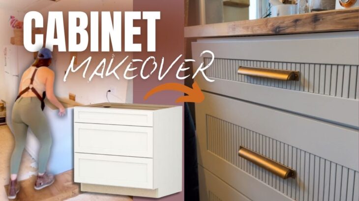 KITCHEN CABINET MAKEOVER on a budget: How to Make Basic Cabinets Look Custom